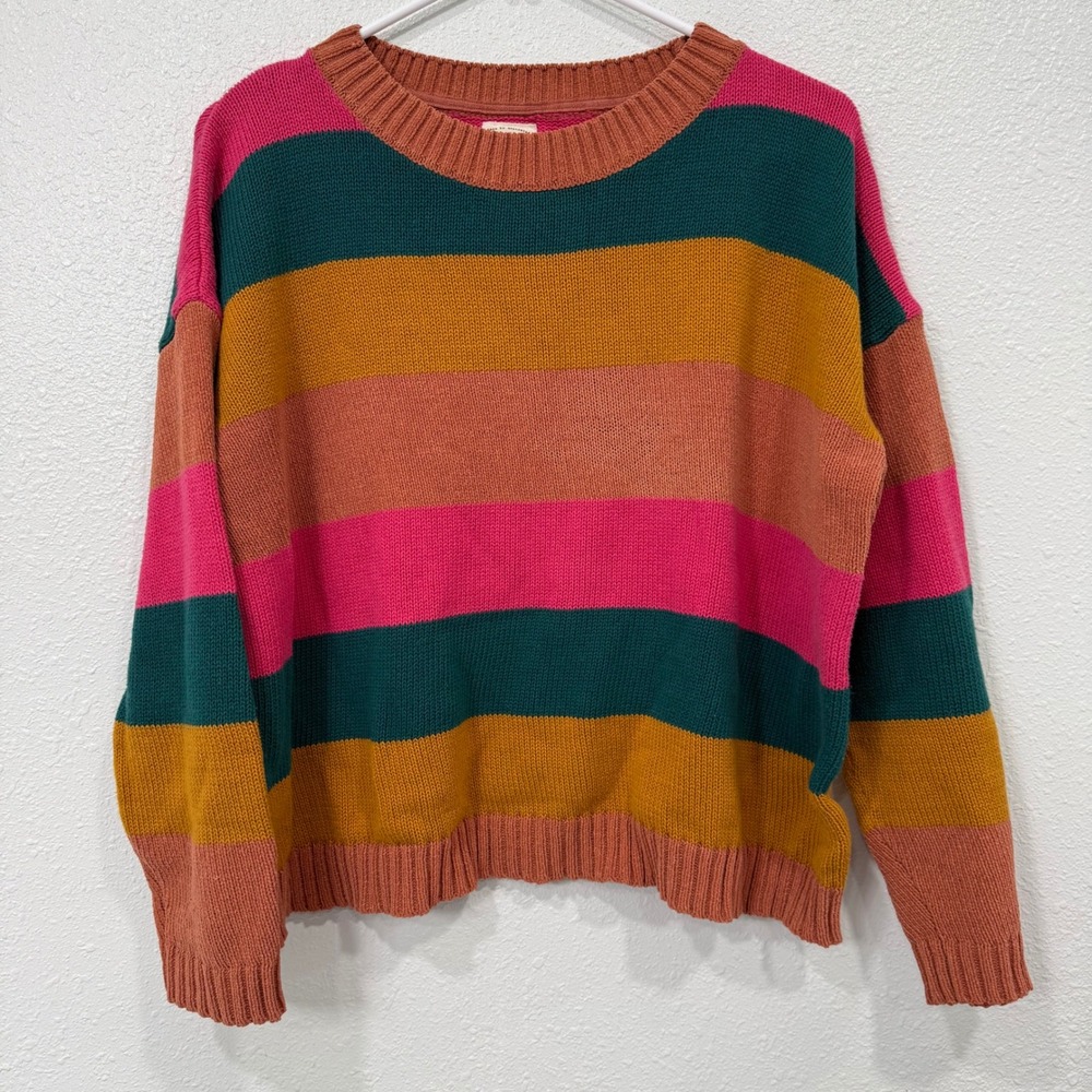 Billabong Striped Crew Neck Sweater Multicolored Size M